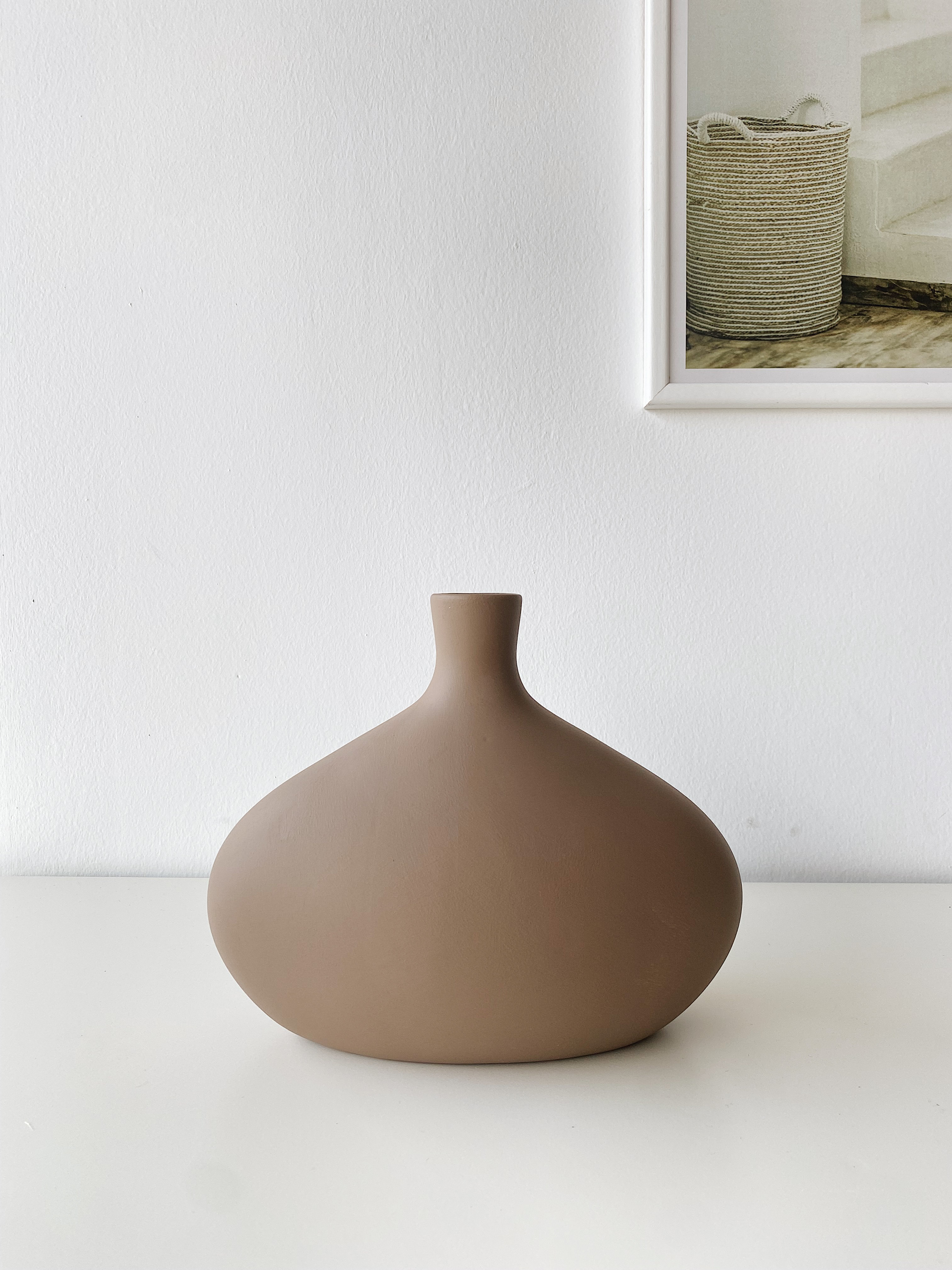 Platy Ceramic Vase Small Light Brown